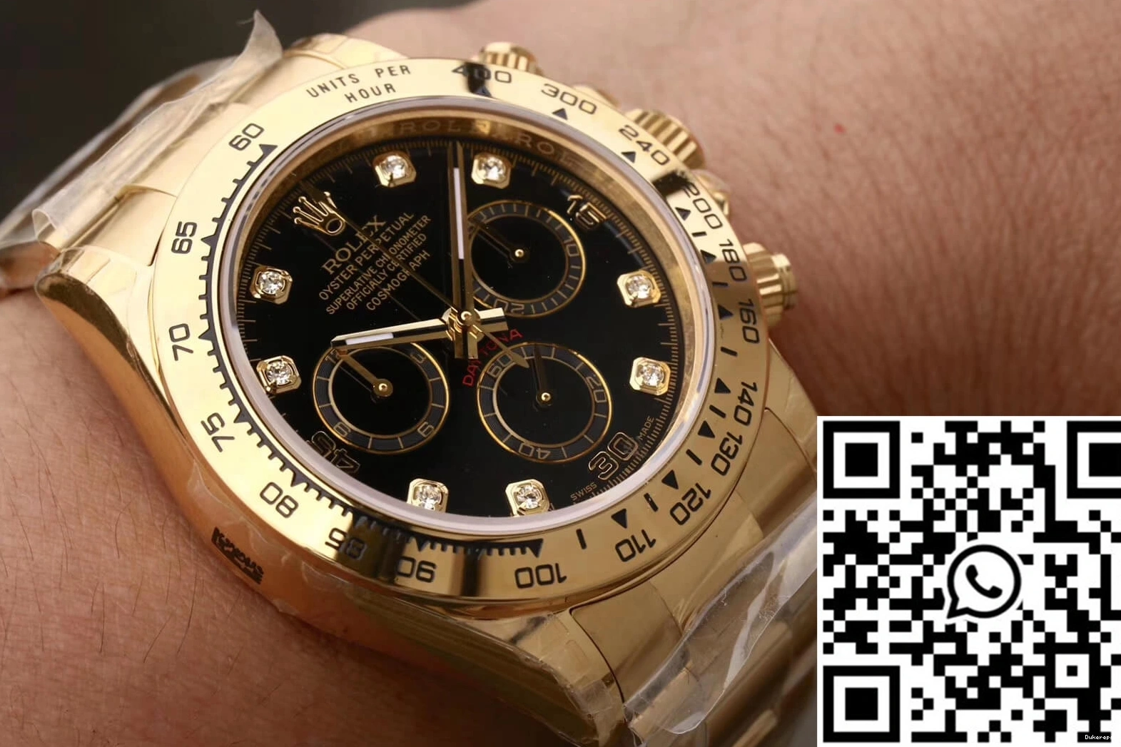 JH Cosmograph Diamonds Black Daytona M116508-0008 Rolex Dial Factory 0201